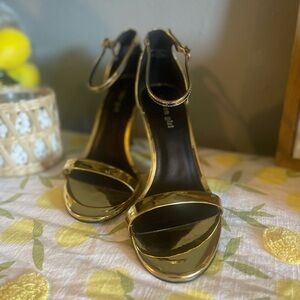 Madden Girl Gold Stiletto Heels with Ankle Strap